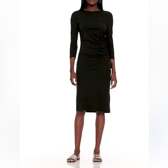 Banana Republic Soft Ponte Side-Ruched MIDI Dress Size XS - Picture 11 of 11